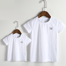 Smile White Tshirt Family Clothing Mom Daughter Girl Boy Tee Family Matching Clothing Family Set Women Tee Kid Tee White KA68
