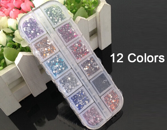 1 5 2 mm 12 colors round acrylic rhinestone perfect for 3D nail srt decoration