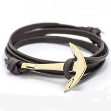 Fashion Jewelry Multilayer Gold Alloy Anchor Bracelet Men Leather Bracelet for Women&Men friendship bracelets