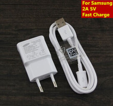Original V8 USB Cable 2A Adapter US EU UK Plug Wall Charger For Samsung Note2 N7100