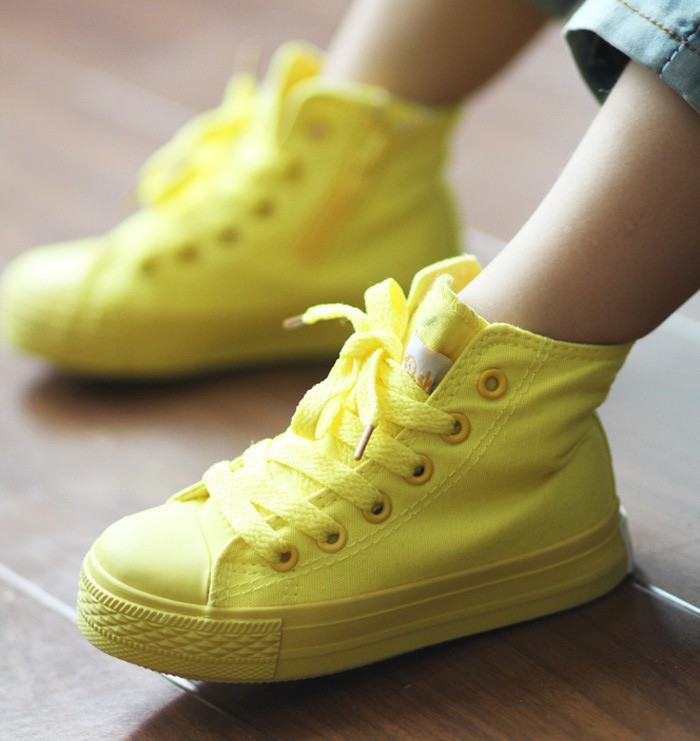 color canvas shoes yellow