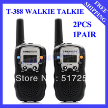 T-388 Mini Walkie Talkie Travel Two Way Radio Intercom 22 Channels Monitor Function Free Shipping  2pcs/lot #EC010