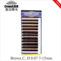 CrownLASH Volume Lash Extension Brown C D 0 07 7 15mm Mixed Size Tray Japanese Style