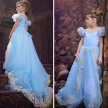 2016 style girl cinderella dress for kids princess cinderella dress robe cosplay costume vestido children’s clothing bestselling