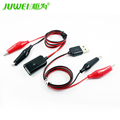 USB Crocodile wire Alligator clips Male of female to USB tester Detector voltage meter ammeter capacity