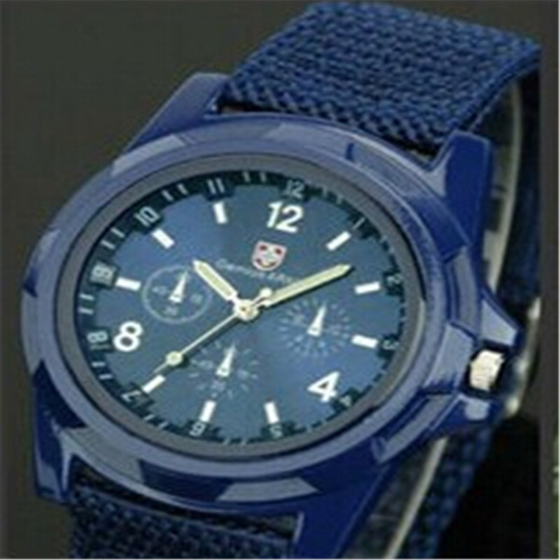 2015 New Fashion Wholesale Soldier Military Men Outdoor Sports Watches Quartz Canvas Strap Fabric Watch For