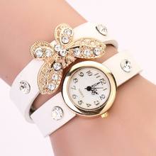 2014 New women vintage leather strap watches,set auger butterfly  rivet bracelet women dress watch,women wristwatchfree shipping