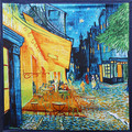 90cm 90cm 2016 New Arrival Women Vincent van Gogh Oil Painting Coffee house big size silk