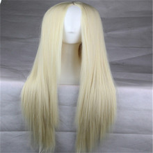 hot 75cm long wig carve women straight party wigs cheap synthetic wigs blonde Red Black Brown