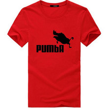 New 2016 Fashion Summer Design Funny Tee Cute T shirt Homme Men’s Simba Pumba Women 100% Cotton Cool Sport Tshirt Lovely Top