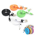 1M 2M 3M Universal Android Noodle Cable Micro USB Data Sync Charger Wire for Samsung HTC