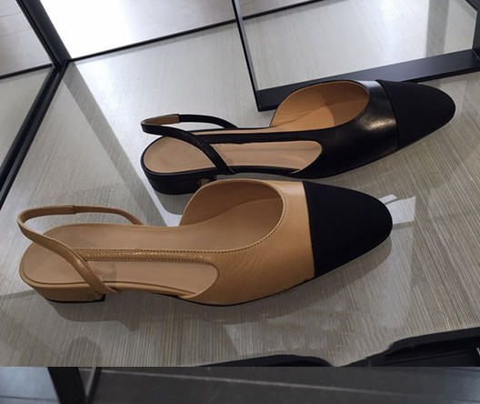 black and beige slingback