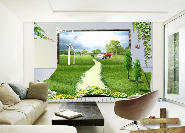 home decoration wall art Mural 3d three-dimensional wallpaper wallpaper entranceway sofa tv background wall