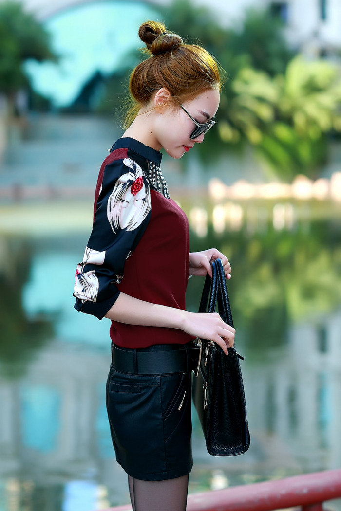 Vintage Blouse Fashion Feminino Clothes 2015 Korean Shirt Women Printing Vetement Femme Plus Size Tops Casual Vintage Blouse