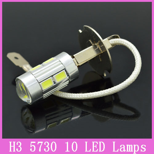 2pcs lot Auto H3 LED Bulbs 10 SMD 5630 White Driving Fog Lights High Beam New