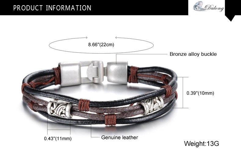 OPK Handmade Multi-Layer Man Bracelet New Fashion Leather Punk Rock Jewelry For Men Vintage Design Accessories Christmas Gifts OPK Handmade Multi-Layer Man Bracelet New Fashion Leather Punk Rock Jewelry For Men Vintage Design Accessories Christmas Gifts