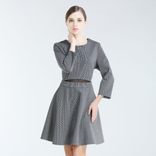 Women s autumn new 7 minutes of sleeve off two sets of hollow out font b