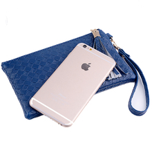 Fashion Design Women Zipper Hand Bags Female Leather Phone Wallets Tassel Storage Bag