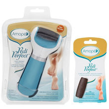Retail Packing 2015 New Amope Pedi Perfect Express Electric Foot Exfoliator Remover Feet Care Pedicure+2 Replacement Roller Head