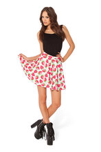 2015 Fashion Summer Skirts For Women White With Love Heart printed Pleated Skirt-LSST-08