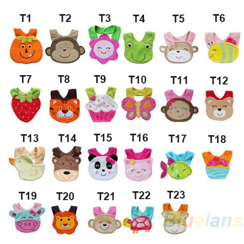 Unisex Baby Boy Girl Kids Infant 3D Animal Bib Lunch Bibs Cute Cartoon Soft Saliva Towel