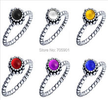New! 925 Sterling Silver Rings Birthstone European Elegant Fashion Jewelry For Women Ring Party Birthday Gift Top Quality