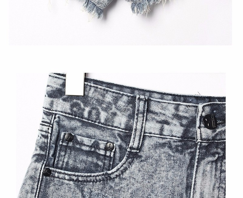 2015 Women\'s Fashion Brand Vintage Tassel Rivet Ripped Loose High Waisted Short Jeans Punk Sexy Hot Woman Denim Shorts Plus Size (14)