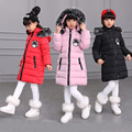 2016 New Baby Girls Clothing Winter children long parka Coats Thick Jacket Cotton Padded letter disgn
