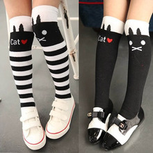 Fashion Hot Sales New Cotton Knee High Socks Children In tube Socks Striped knee girls Straight Colorful Socks