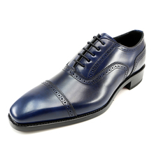 Goodyear handmade mens brogue shoes genuine Leather elegant shoes men,black dark blue lace handmade men shoes