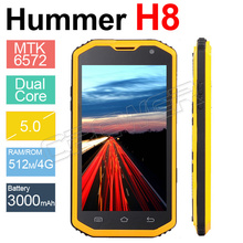 Original Hummer H8 Smart Mobile Phone Shockproof Dustproof MTK6572 Dual Core 5inch Upgrade H5 Outdoor GPS 3G Waterproof  Phone