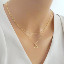 Simple Style Fashion Jewelry For Women 18k Gold Plated Triangle Necklaces Collier Feminino Accessories XL058