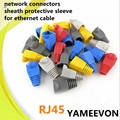 50pcs lot rj45 cat5 cat5e cat6 multicolour network connectors sheath protective sleeve for ethernet cable