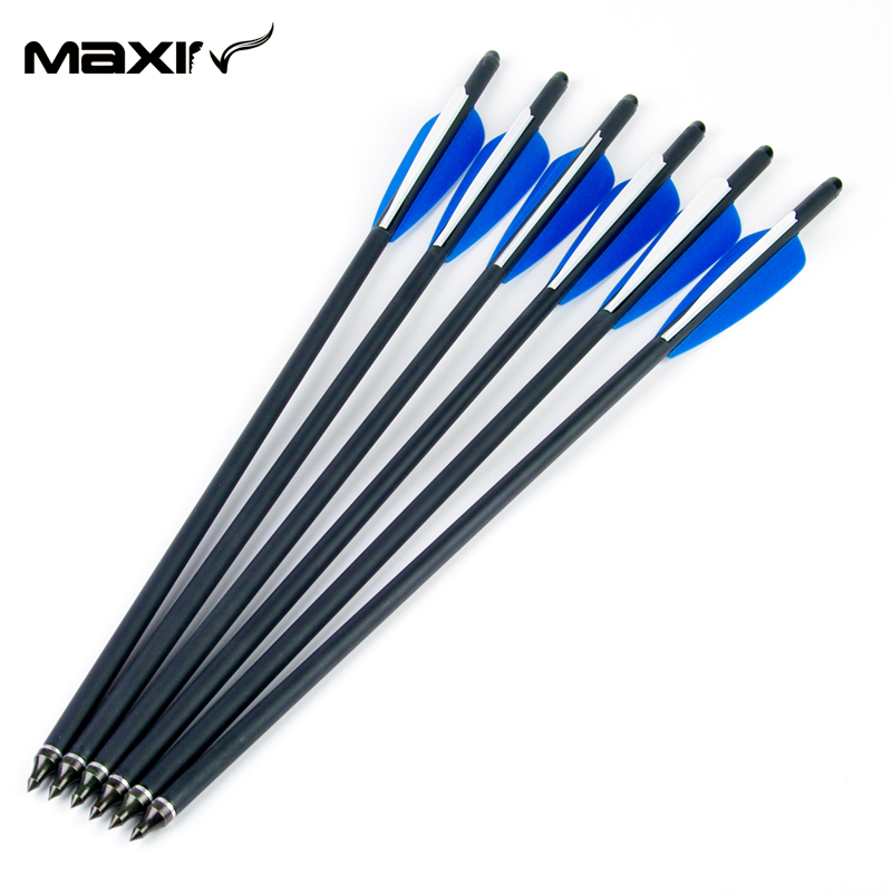 6pcs lot Hunting Crossbow 8 8mm Arrows Carbon 20 Spine 400 with Blue Turkey Feather Archery