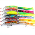 14cm 40g 3D Eye Artificial Octopus Plastic Fishing Lure Buzz Bait Treble Hook Buzzbait Sea Fishing