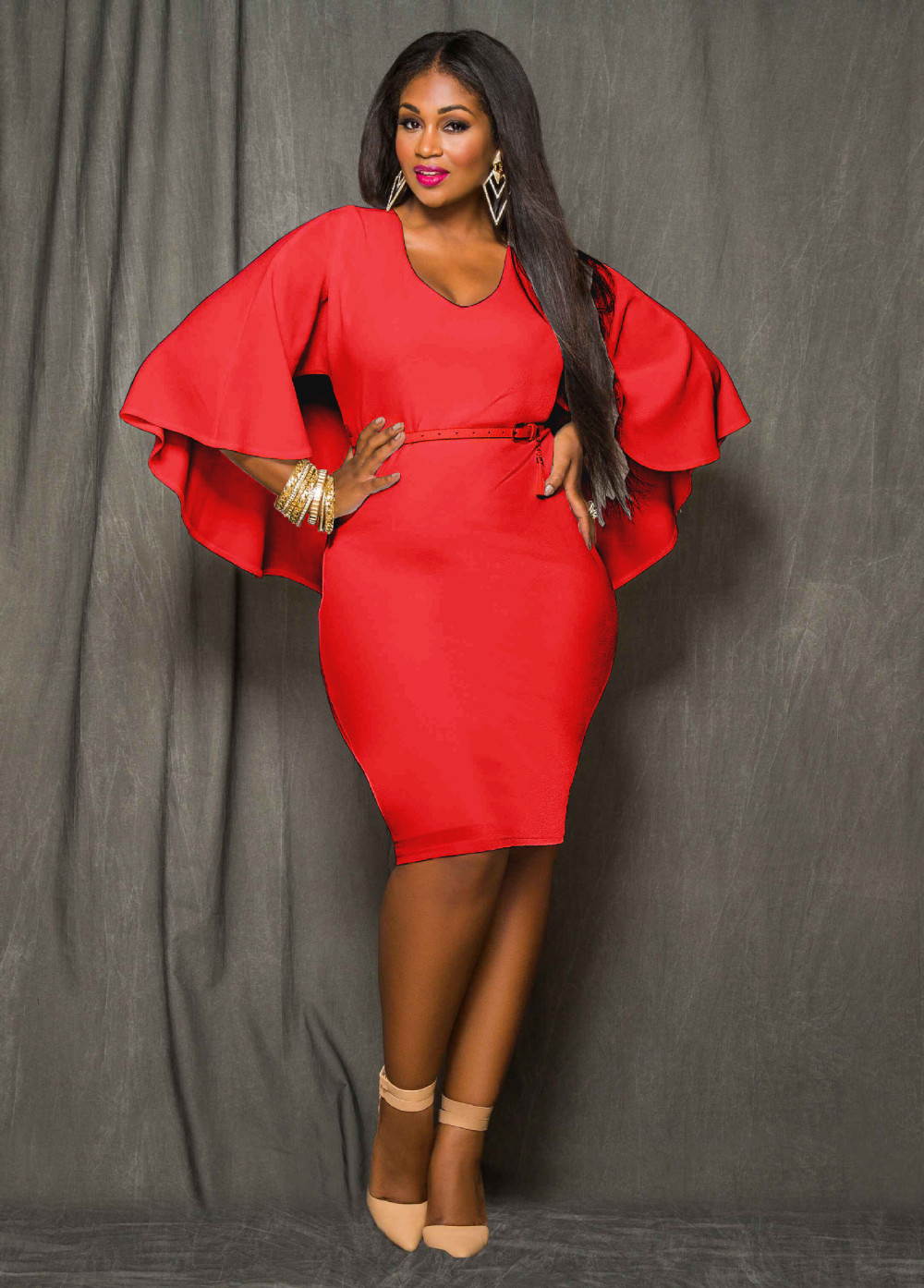 red blue black white plus size cape dress fashion women o g code reference chart