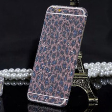 Luxury leopard glitter foil sticker for iphone6 plus body scrub color film for iphone6 Star flash mobile phone protective film