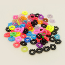 10 Pieces Of Hot Candy Color Telephone Line Scrunch / String / Elastic Rope Ring Phone Not To Hurt The Hair s + Free Shipping