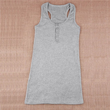 1Pc Hot sale New Ladies Multicolor Long Sleeveless Bodycon Temperament Cotton Long T shirt Tank Top