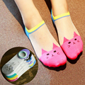 Women Socks Cute Cartoon Cat Creative Summer no show socks Transparent Crystal Glass Silk Ship Socks