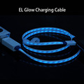 LED EL Mobile Phone Charging Cable LED USB Data sync Charger Cable Lines For Samsung HTC