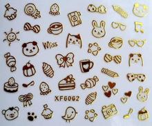 New XF coated 3D nail stickers 3D nail sticker is color-XF6062