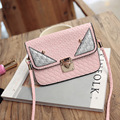 Hotsale lady woven bag women small Button shoulder bag fashion mini monster crossbody handbag bag female