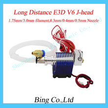 E3D V6 Long distance J-head Hotend for 1.75mm/3.0mm,0.3/0.4/0.5mm Nozzle Wade Extruder with Cooling fan for RepRap 3D Printer