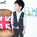 Autumn new fashion children s clothing boy striped vest two piece suit British children s suit