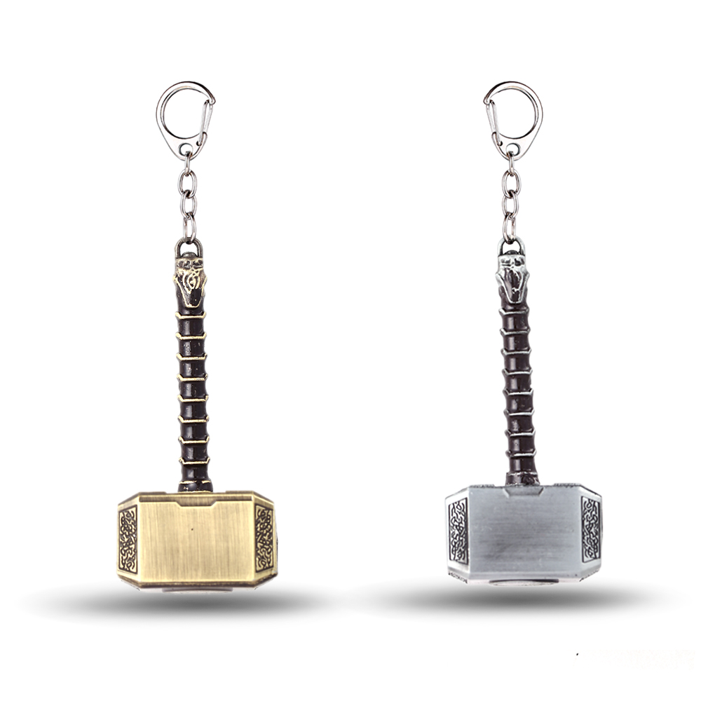 Movie Avengers Thor’s Hammer Keychain Mjolnir Model Zinc Alloy Keyring