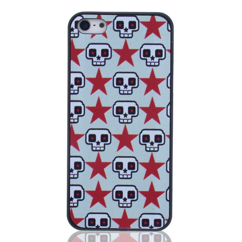 lureme brand Retro Pentagram skull print phone shell for apple iphone 5 5s high quality Mobile