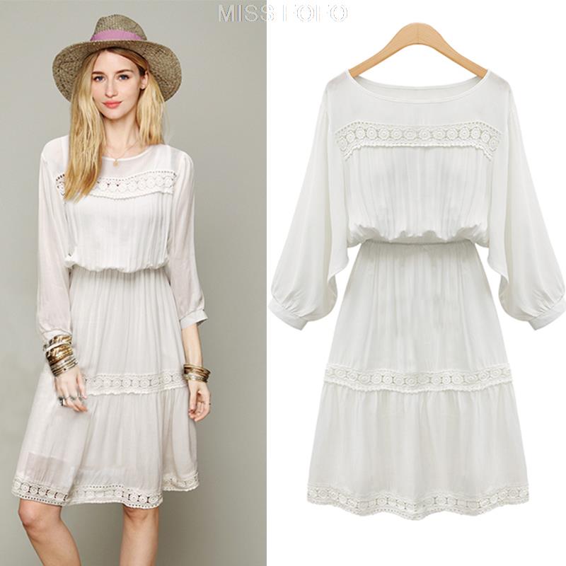 white cotton casual dress