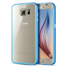For Galaxy S6 Metal Case Aluminum Frame Clear PC Back Cover For Samsung S6 G9200 G920A
