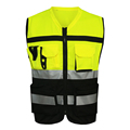 MNDS Yellow Black Work Clothes Reflective Safety Vest Chaleco Reflectante Safety Vest Reflective Vest Gilet Jaune